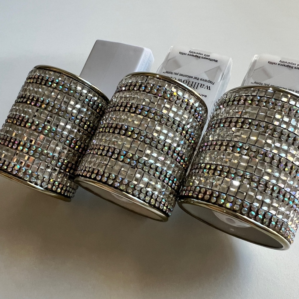 New! Lot of 3 Bath & Body Works Rhinestone Bling Wallflowers